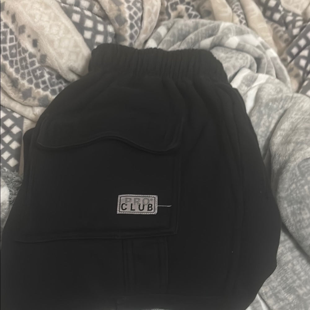Black Pro Club Cargo Sweatpants (used)